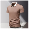 Summer men's POLO shirt, ice silk quick drying short sleeved pure cotton T-shirt, solid color business lapel half sleeved top