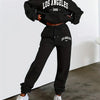 monogram print hoodie and pants set Casual sports set pocket details Autumn and winter fashion look