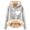 Letter Printed Hooded Sweater And Velvet Thickened Warm Loose Hooded Pullover Hoodie Sweatshirt Women Winter Long Hoodies