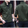 Thin Men's Jacket Korean Style Fashion Stand Collar Spring Autumn Cargo Jacket Coat