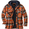 Mens Long Sleeve Winter Hooded Coats Fleece Lined Flannel Plaid Shirts Jacket Button Down Sherpa Jackets with Hood