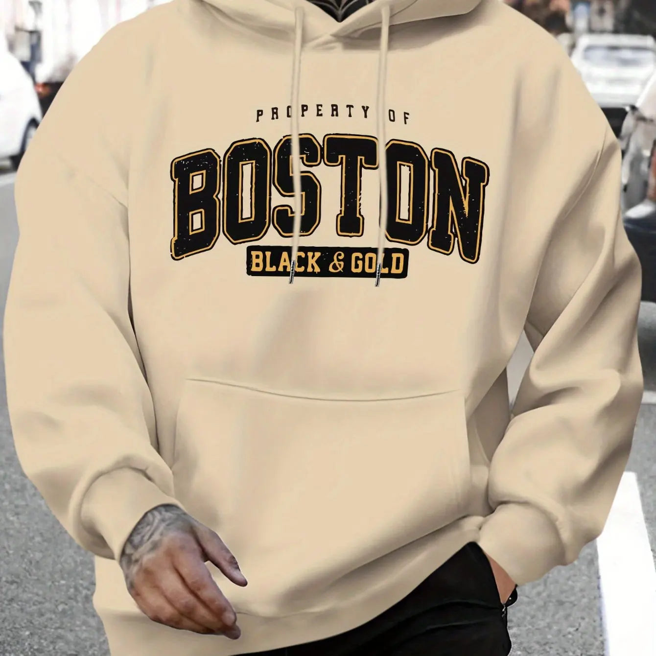 Autumn/Winter Boston Hoodie Design Men's Street Style Sportswear Autumn Casual Hoodie Fashion Round Neck Hoodie