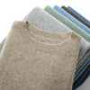 Superfine Merino Cashmere T Shirt Men's Knitted O-neck Breathable Thin Cashmer Short Sleeve Tee Solid Color Tops Tee