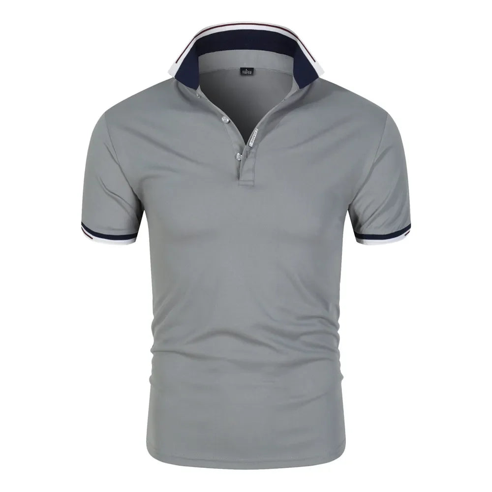 Casual Short-sleeved Polo Shirt Fashion Lapel T-shirt Breathable Men's Shirt Fashion Street Clothing