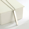 Simple Blank Wishing Bar Pendant Necklace Charm Men Women Waterproof  Dangle Vertical Cuboid Stick Stainless Steel Jewelry Gift