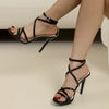 Open Toe High Heels Women's Sandals High Heels Women's Lace Up Stiletto Heels Party Banquet Women's Shoes