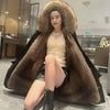 Winter Warm Coat Fox Fur Jacket 2023 New Hooded Black Imitation Fur Woman Parkas Mulher Parkas Women's Jacket Red Fur Coats