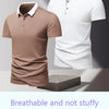 Summer men's POLO shirt, ice silk quick drying short sleeved pure cotton T-shirt, solid color business lapel half sleeved top