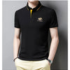 Summer New Men's Embroidered Polo Collar 100% Cotton Short Sleeved Polo Shirt Fashion Solid Color Casual Top T-shirt M-4xl