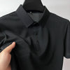 Summer New Men's Lop-up Hollow Short-sleeved Polo Tee Shirt Ice Silk Breathable Business Fashion T-Shirt Male Brand Clothes