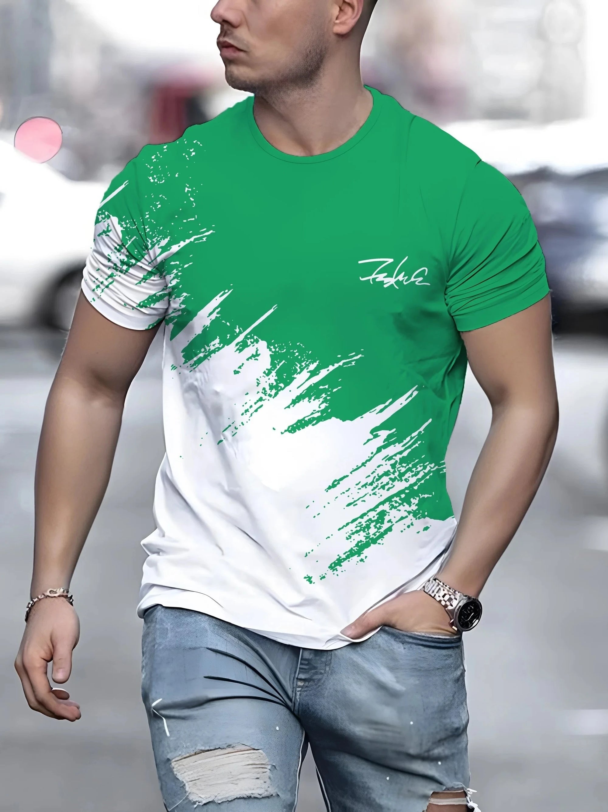 3D men's printed round neck short sleeved T-shirt,outdoor casual sweater,streetwear,sportswear T-shirt clothing