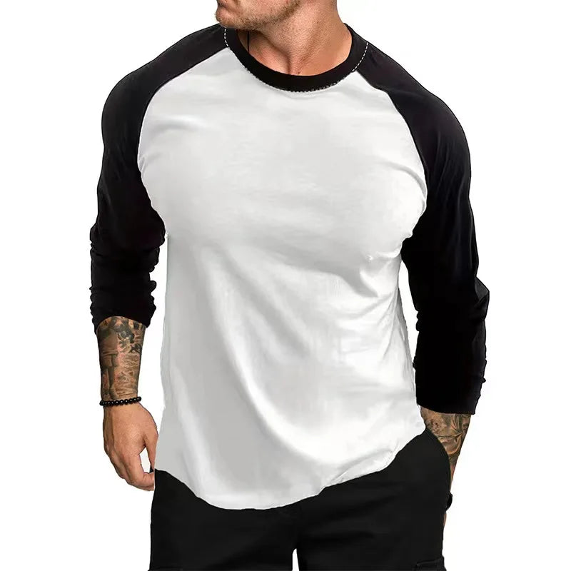 Casual Long Sleeve Cotton Moisture Wicking Heavyweight Tees Tanks Classic Loose Fit Tshirts for Men