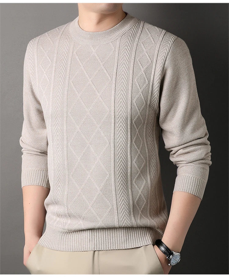 Man Solid Color New Autumn Winter Warm Fashion Sweater Casual And Comfortable Soft Sweater