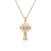 NEWBUY Gold Color Jesus Cross Pendant Stainless Steel Chain Necklace For Women Men Classic Design Christain Jewelry Gift