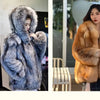 Hot selling Fashion Winter New Real Fox Fur Coat Women Hooded Natural Silver Red Fox Fur Jacket Female Thick Warm Outerwear