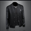 Minglu Spring Autumn Stand Collar Men's Jackets Luxury Bee Embroidery Single Breasted Sport Casual Male Coats Man Overcoat 5XL