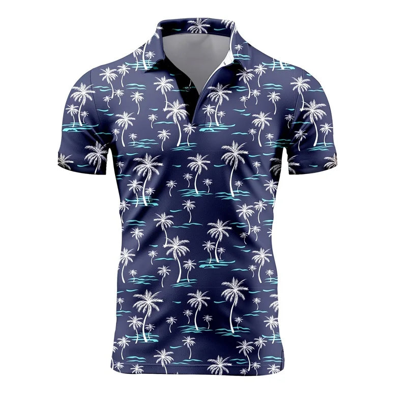 Mens Retro Short Sleeve Polo Shirts 3d Full Print Flower T Shirts For Men Summer Casual Oversized Tee Shirt Tops Blusa Masculina