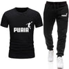 Tracksuit Cotton T-shirts and Sweatpants Gym Short Sleeve Outfits Hot Sales Male Casual O-Neck Tees Jogging Suit