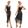 Sequin Dress 1920s Retro Tassel Peacock Pattern Dress Great Gatsby Cocktail Party Charleston Dance Dress Ball Long Evening Dress