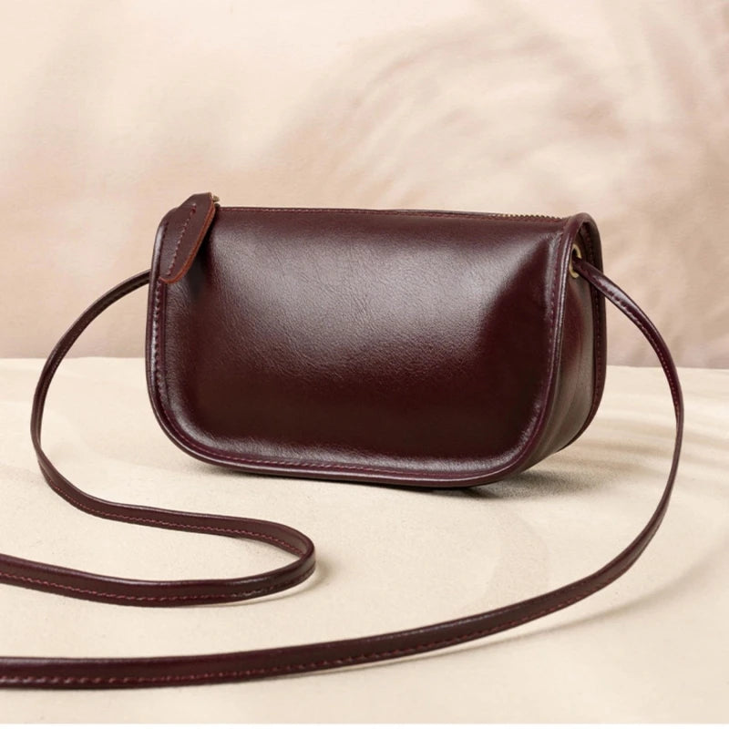 YANATARI underarm cowhide Genuine leather handbags women vintage shoulder bag female Small crossbody bags luxury high quality