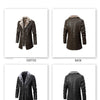 Men Winter Long Thick Fleece PU Leather Jacket New Winter Fashion Suit Collar Men's Windbreaker Leather Jacket Coats