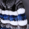 Maomaokong Real Fur Coat Winter Women Silver Fox Fur Luxury Warm Thick Furry Fox Fur Coat Long Natural Fur Jackets