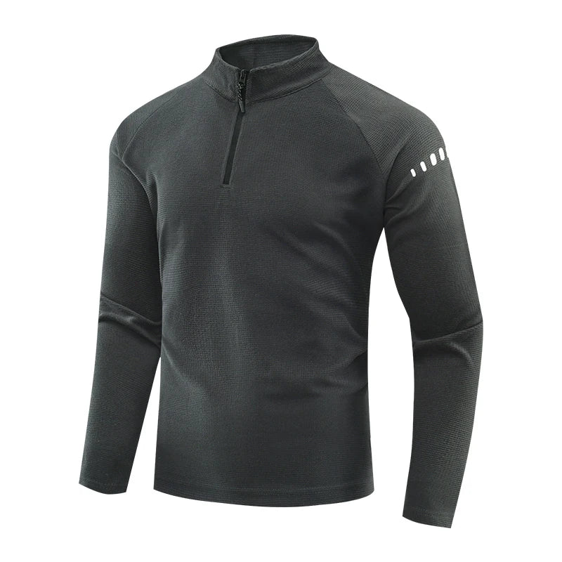 Karentea Running Long Sleeve T-shirt Reflective Men Sportswear Breathable Black Coat Gym Jogging Male Fitness Spring Clothing