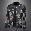 Minglu Spring Autumn Stand Collar Men's Jackets Luxury Flower Allover Printed Sport Casual Zipper Male Outerwear Plus Size 5XL