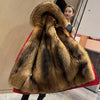 Winter Warm Coat Fox Fur Jacket 2023 New Hooded Black Imitation Fur Woman Parkas Mulher Parkas Women's Jacket Red Fur Coats