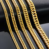 4.8mm/5.8mm/6.6mm/7.5mm/9.2mm Gold Color Stainless Steel Cuban Link Chains Classic Men Boy Curb Chunky Necklace 14 to 30 Inches