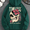 Men's Slogan and Skull Print Hoodie Versatile and Comfortable Everyday Sweatshirt 2024 Spring and Autumn Long Sleeve S-3XL