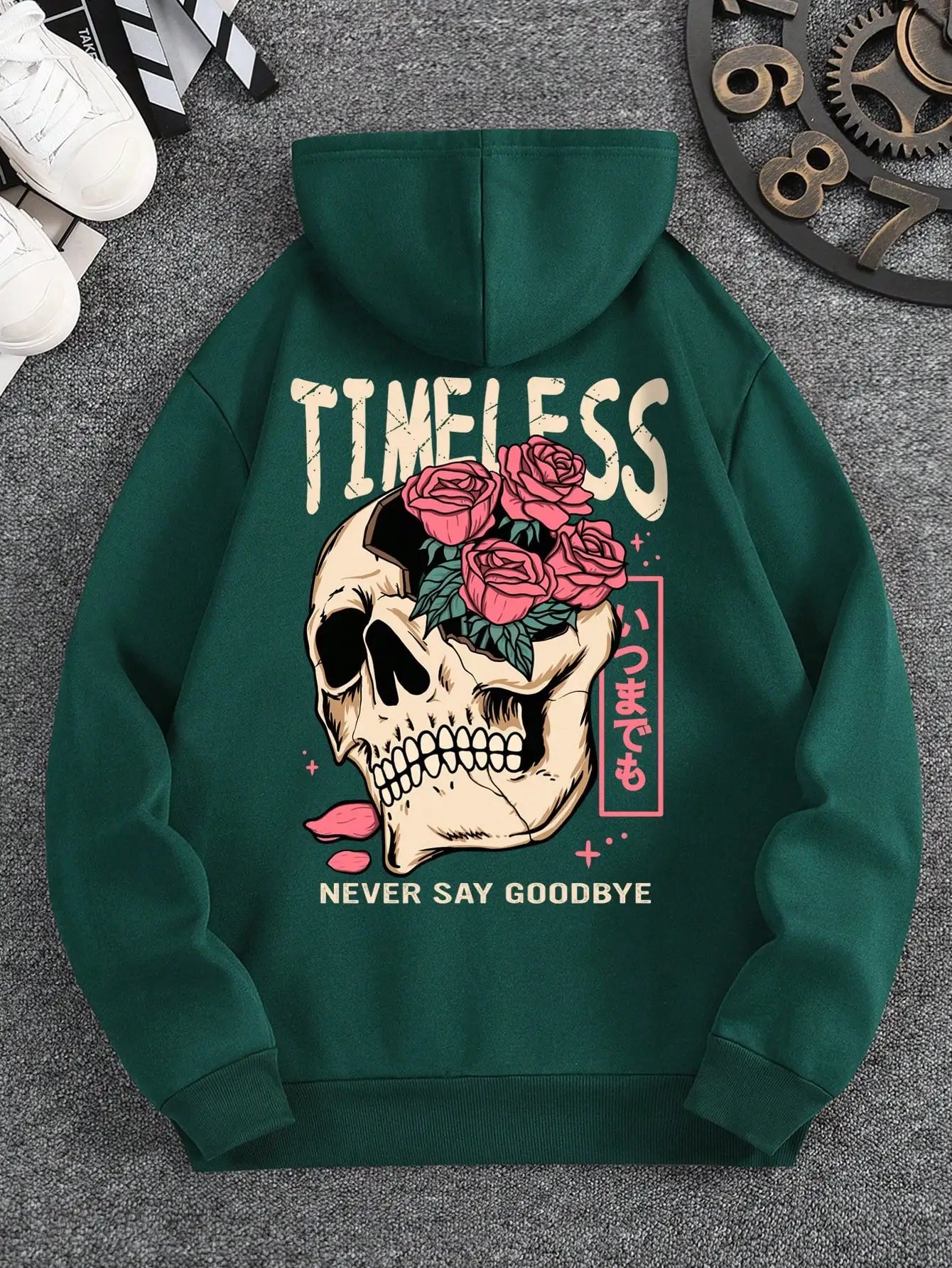 Men's Slogan and Skull Print Hoodie Versatile and Comfortable Everyday Sweatshirt 2024 Spring and Autumn Long Sleeve S-3XL