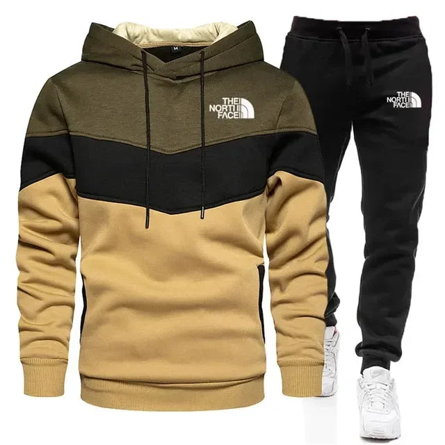 Men'S Spring And Autumn Printed Pullover Hoodie   Trousers Two-Piece Outdoor Street Leisure Fashion Fitness Sportswear Suit