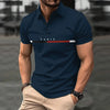 New Men's Classic Short Sleeve PARIS Letter Polo Shirt Summer Top Casual T-Shirt Lapel Button Polo Shirt