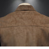 Minglu Faux Leather Khaki Men's Jackets Luxury Spring Autumn Solid Color Turn Down Collar Male Overcoats Motorcycle Man Coats