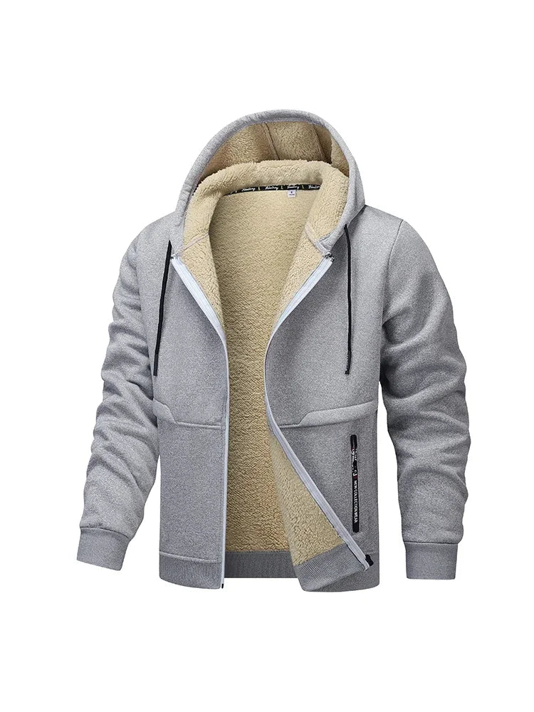 Lamb Fleece Lining Thicken Cardigan Hoodie