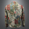 Minglu Floral Jacquard Men's Jackets High Quality Single Breasted Autumn Winter Male Coats Man Outerwear Plus Size 5XL