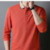 Lapel Long-sleeved Polo Shirt Fashion Embroidery Men's Casual Loose Breathable Polo T-shirt