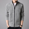 M-4XL Autumn/Winter New Men's Plush Thickened Knitted Jacket Vertical Neck Zipper Sweater Cardigan Warm Coat Jacket Jacket