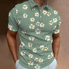 Men's Polo Shirt Summer Street Casual Short Sleeve Flower Print Buttons Tops Fashion Pullover Oversized Clothing Male Golf Wear