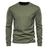 Men‘s T-shirts 100% Cotton Long Sleeve Casual Tops Spring Autumn Classic Men Clothing Solid Color High Quality Backing T-Shirt