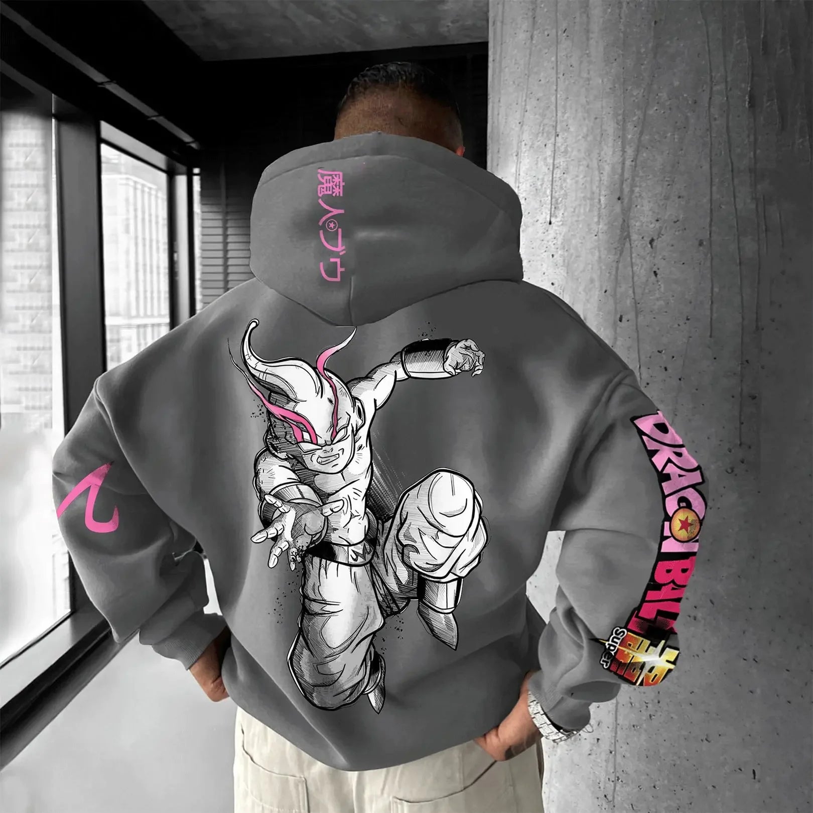 Oversized Men's Universal Anime Print Hoodie Men's Hooded Sweatshirt Loose Tops Pullover Men's Hooded Sweatshirt Streetwear