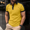 Amazon New Cross-border Men Casual POLO Shirt Fashionable Lapel Button Business Color Matching Versatile T-shirt Top