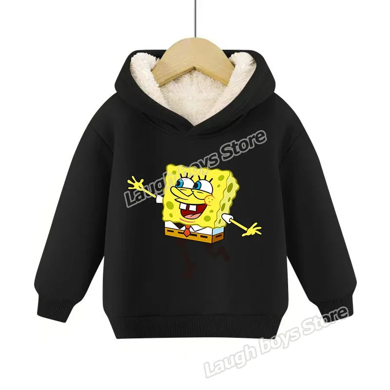 SpongeBob SquarePants Pullover Hoodie Patrick Star Hooded Sweatshirt Heavyweight Fleece Casual Long Sleeve Shirts Birthday Gift