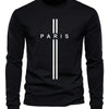 PARIS letter print men's T-shirt spring and autumn casual simple and comfortable round neck long sleeved sport T-shirt men's top