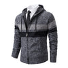 new men's autumn and winter sweater coat trend color matching hooded sweater