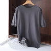 Superfine Merino Wool T Shirt Men's Knitted O-neck Breathable Thin Cashmer Short Sleeve Tee Solid Color Tops