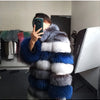 Maomaokong Real Fur Coat Winter Women Silver Fox Fur Luxury Warm Thick Furry Fox Fur Coat Long Natural Fur Jackets