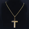 Christian Jesus Cross Necklace Chain for Men Stainless Steel Gold Color Bible Prayer Man Male Jewelry collar hombre N2005S02