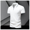 POLO shirt men's summer fashion ice silk quick drying short sleeved T-shirt solid color loose business collar pure cotton top